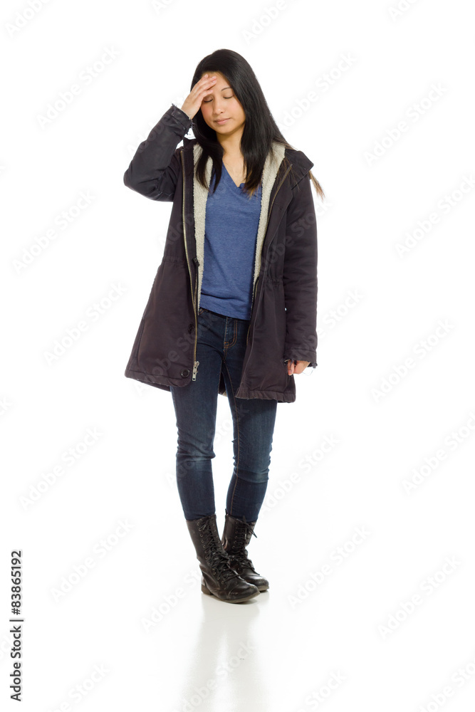 Model isolated with headache Model isolated with headache