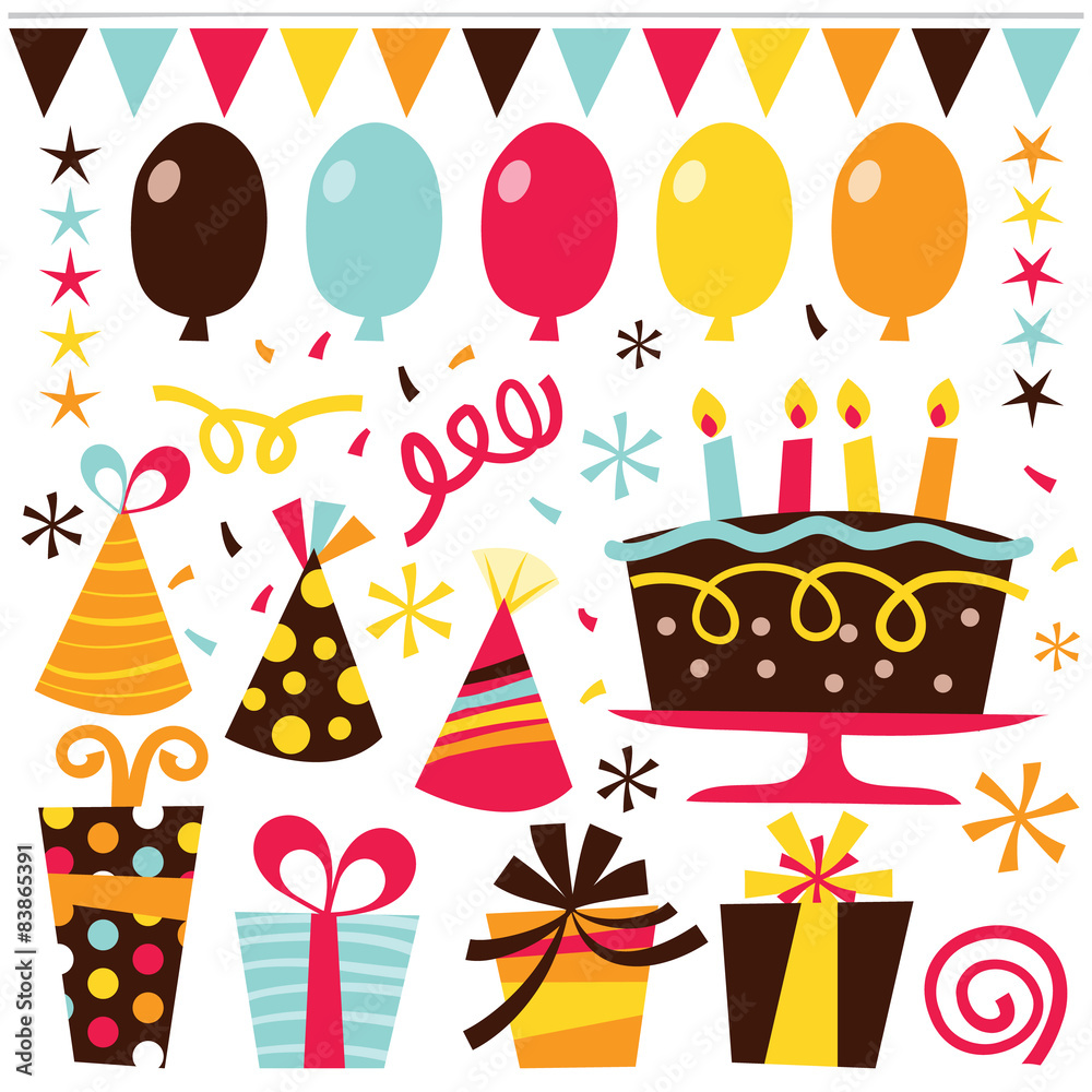 Retro Surprise Birthday clip arts Retro Surprise Birthday clip arts
