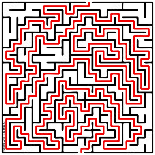 Black square maze (20x20) with help