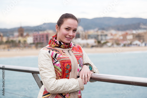 portrait a woman on pier