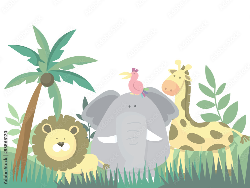 Naklejka premium Jungle Scene