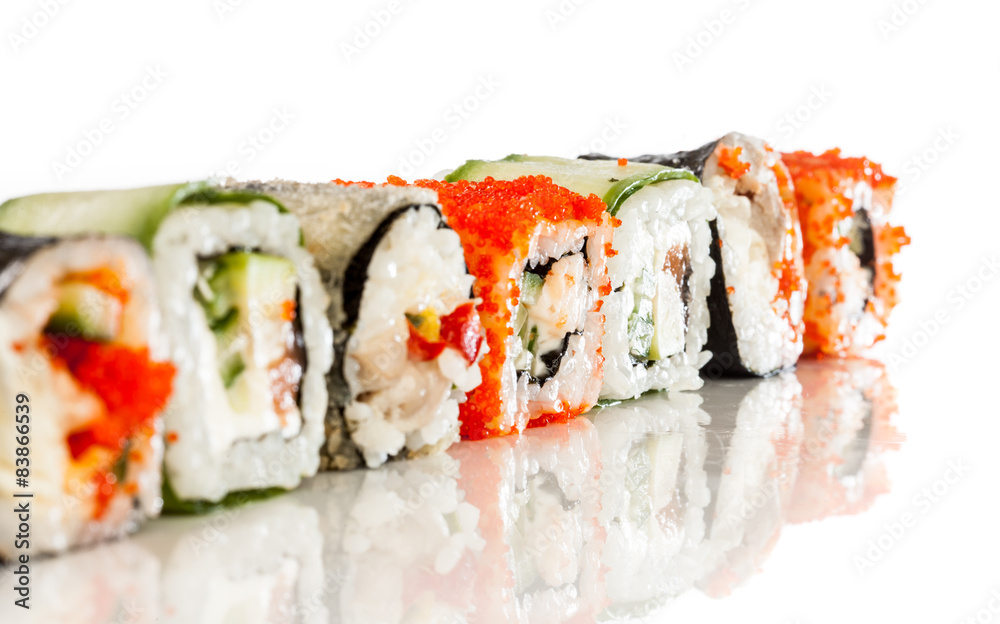 Sushi Roll on a white background Sushi Roll on a white background