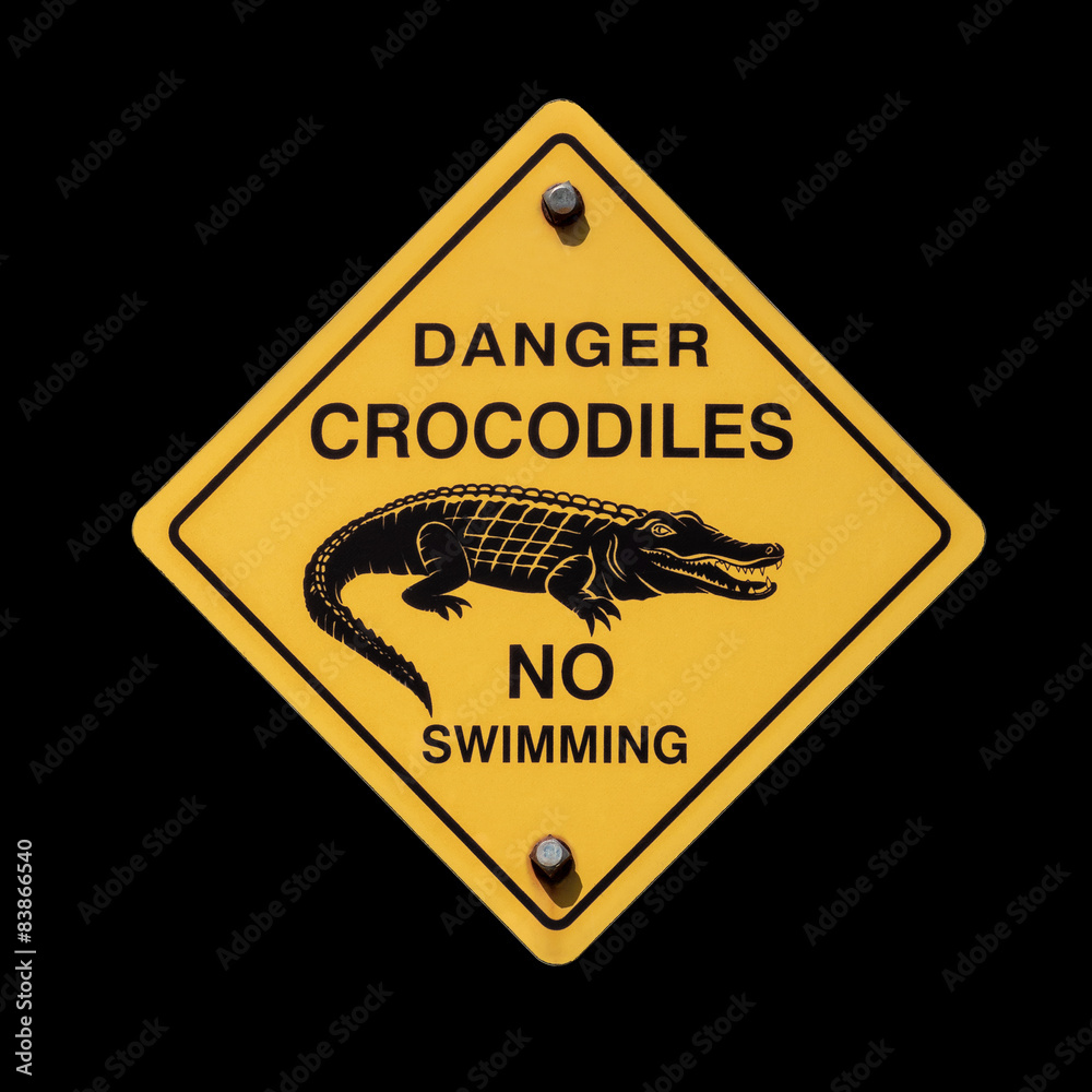 Naklejka premium Danger Crocodiles Sign