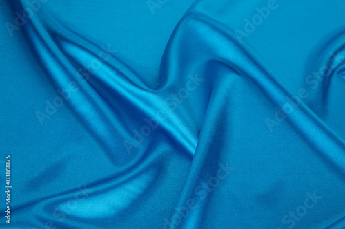 Blue silk drapery. 