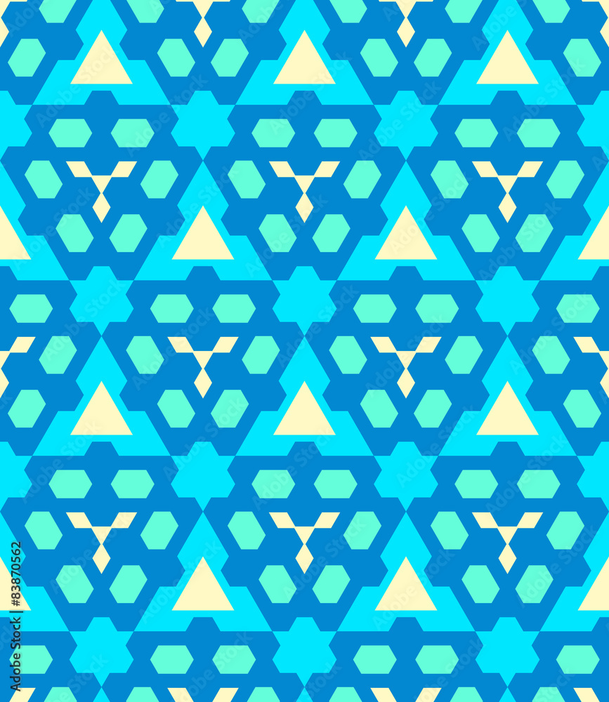 blue cyan yellow color abstract geometric seamless pattern. blue cyan yellow color abstract geometric seamless pattern.