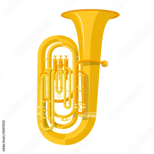 colored flat style tuba music instrument vector illustration.