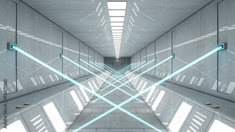 Futuristic corridor interior Futuristic corridor interior
