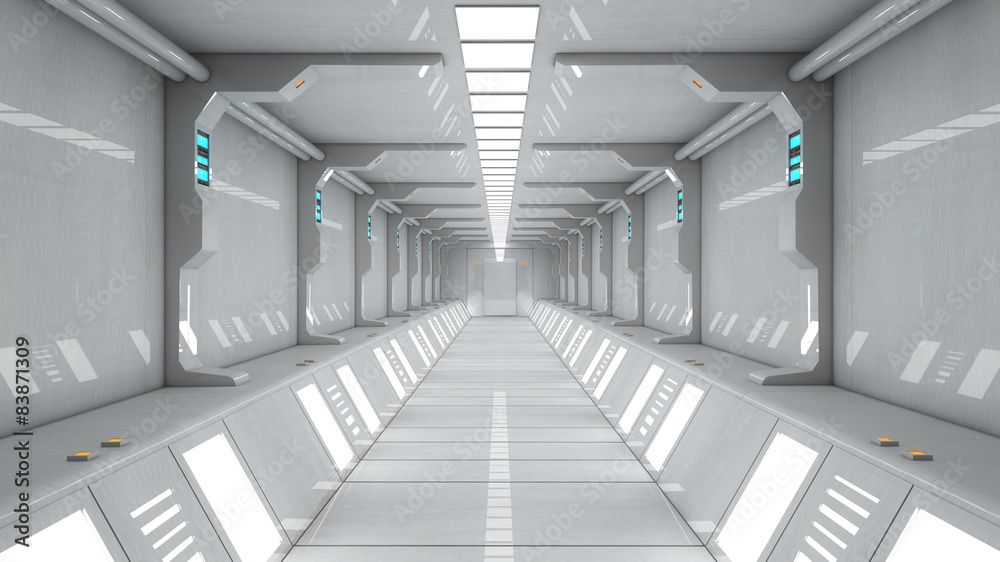 Futuristic corridor interior Futuristic corridor interior