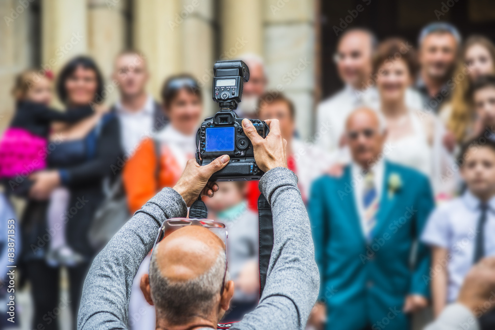 Naklejka premium photographe de mariage