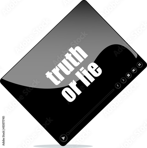 Video player for web with truth or lie words