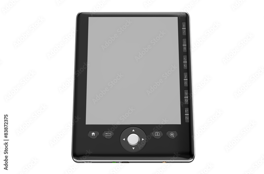 black E- reader with empty screen black E- reader with empty screen
