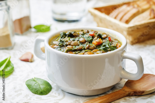 Lentil spinach soup