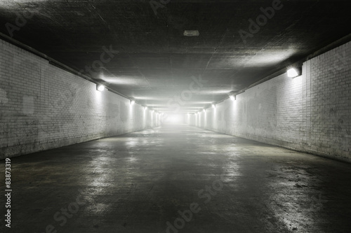 Empty tunnel with light