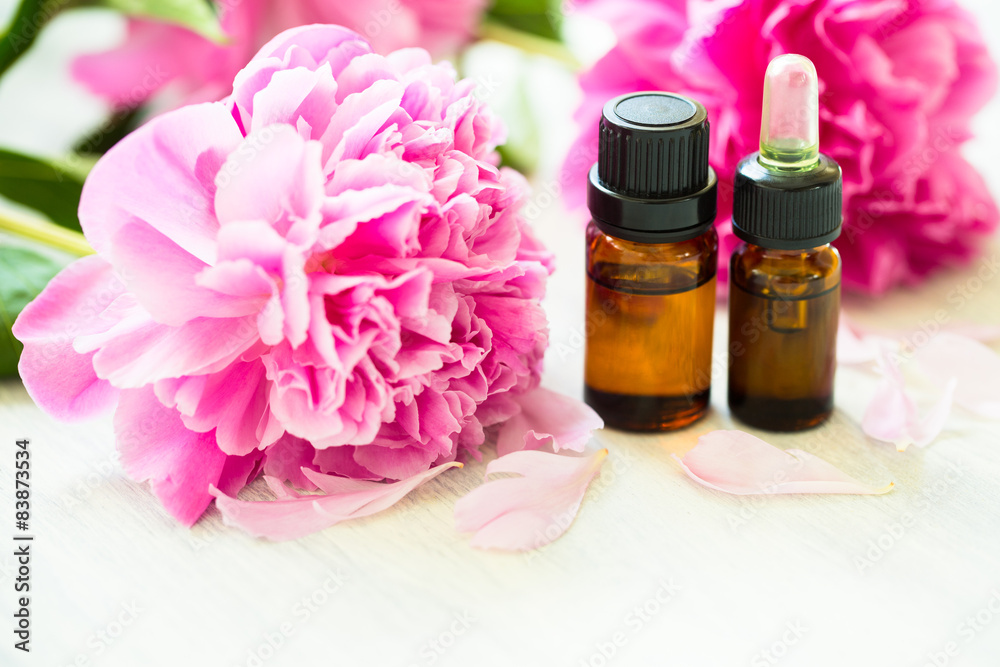 Aromatherapy, essentials oils, peony flowers Aromatherapy, essentials oils, peony flowers