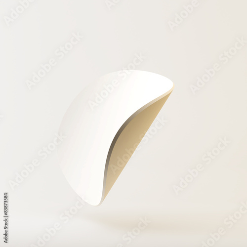 Abstract white paper circle on a white background illustr