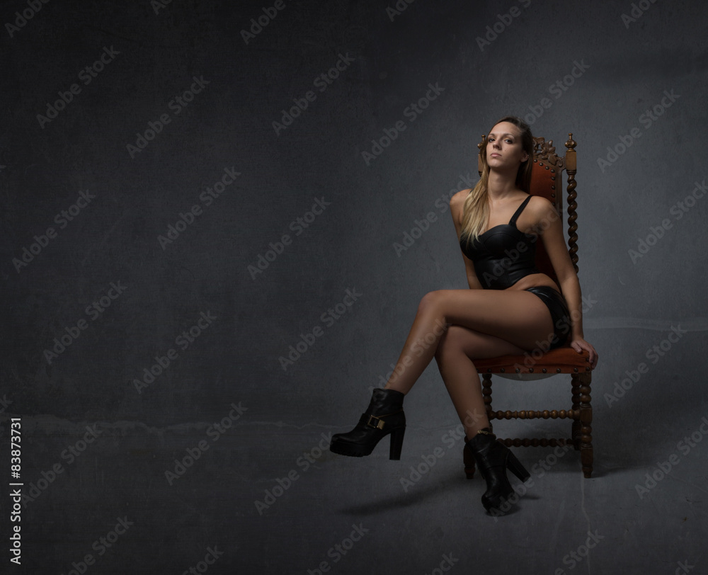 girl crossing legs with sensual face girl crossing legs with sensual face