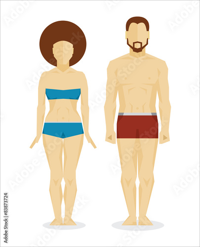 White man and woman bodies