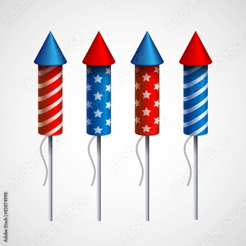 Set of pyrotechnic rockets. Vector illustration