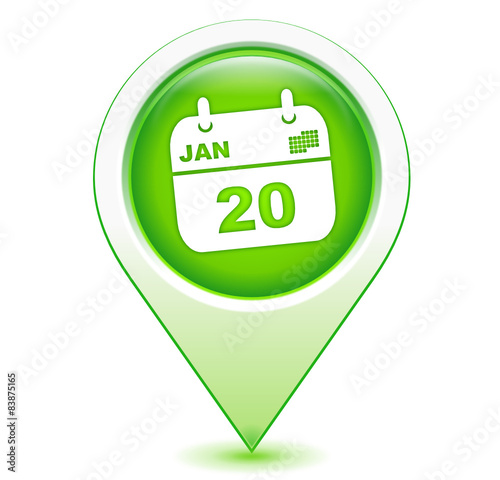 agenda sur marqueur géolocalisation vert