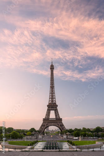 Eiffel tower in Paris on sunrise