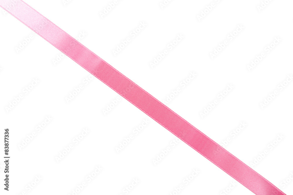 Pink ribbon on white background Pink ribbon on white background