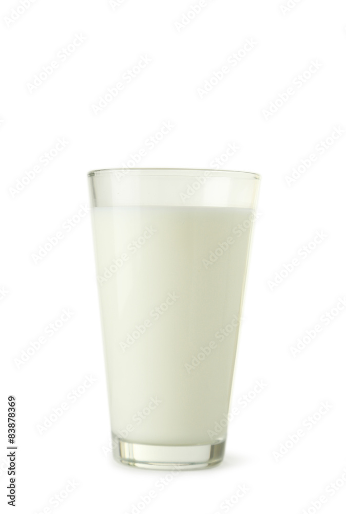 Glass of milk isolated on white Glass of milk isolated on white