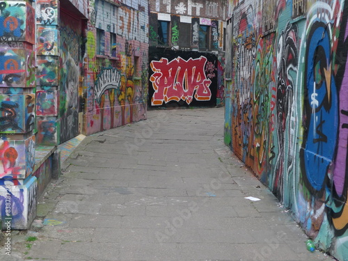 graffiti street in gent, belgium © ezioman
