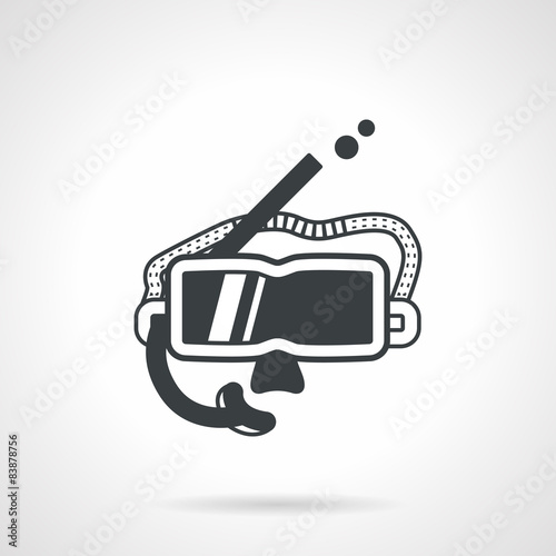 Snorkeling accessory black vector icon