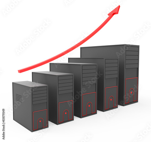 Obraz w ramie Increase Computer Storage Shows Storehouse Store And Pc