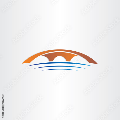 bridge and river stylized symbol