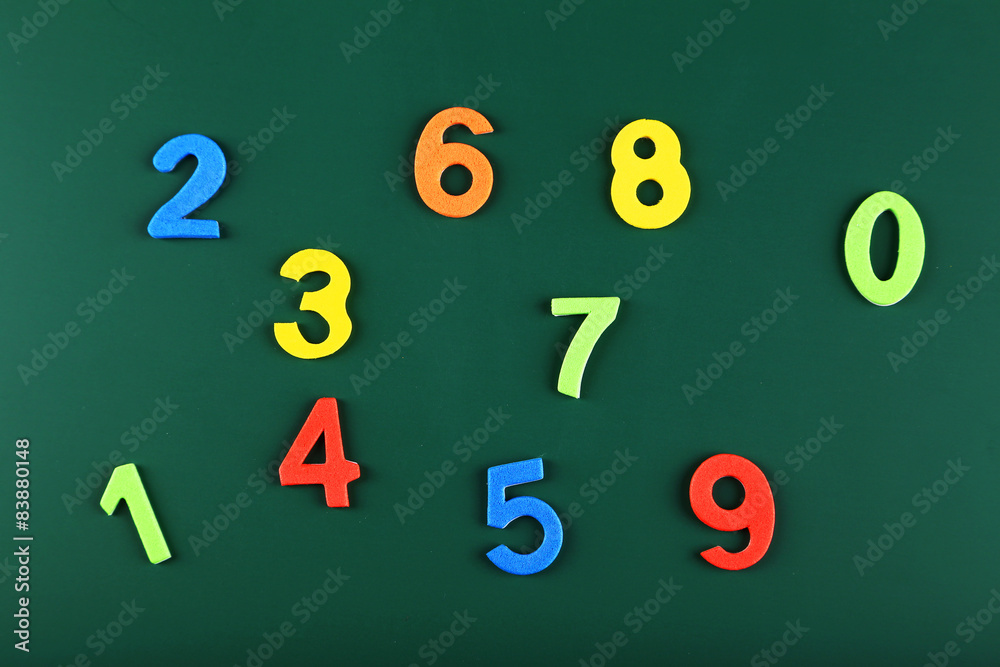 Fototapeta premium Colorful numbers on school board