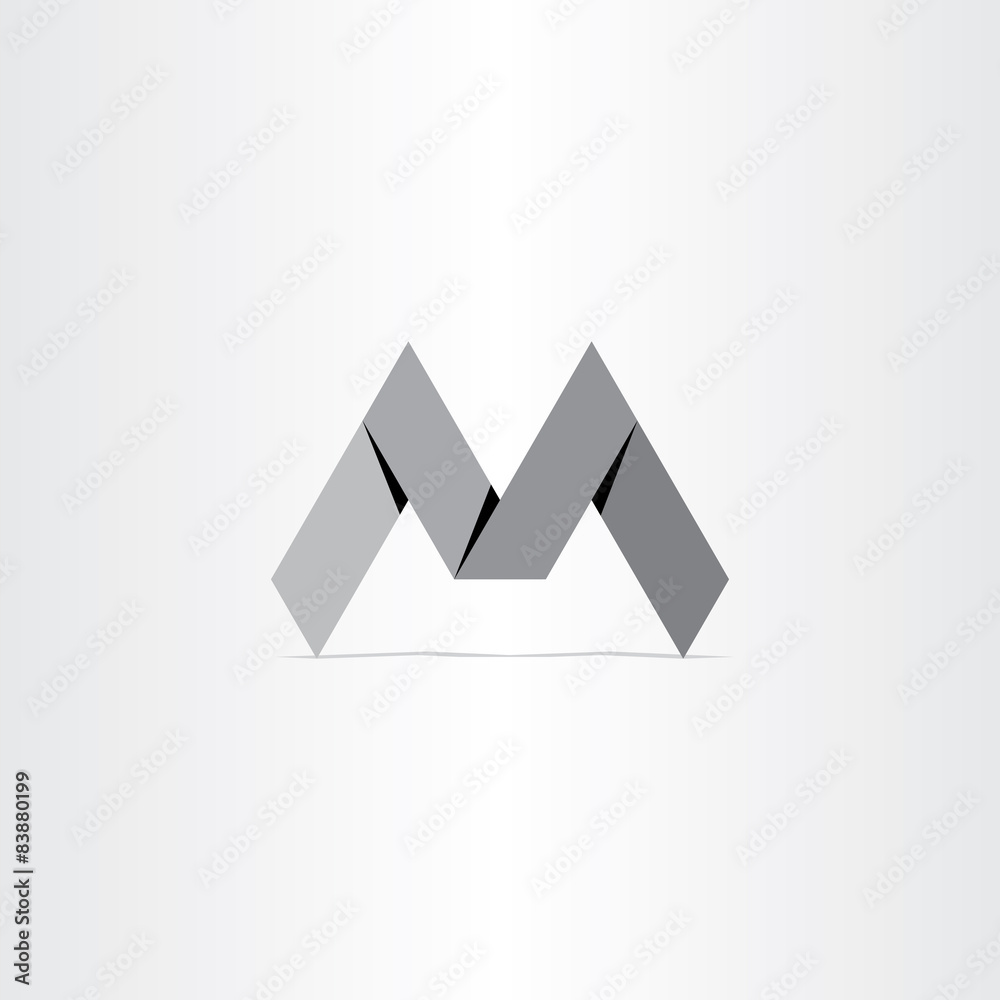letter m paper bend icon letter m paper bend icon