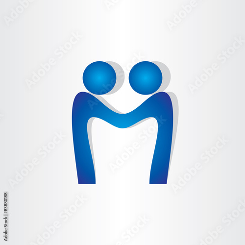 letter m agreement people handshake icon