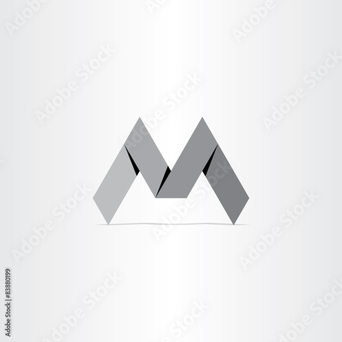 letter m paper bend icon