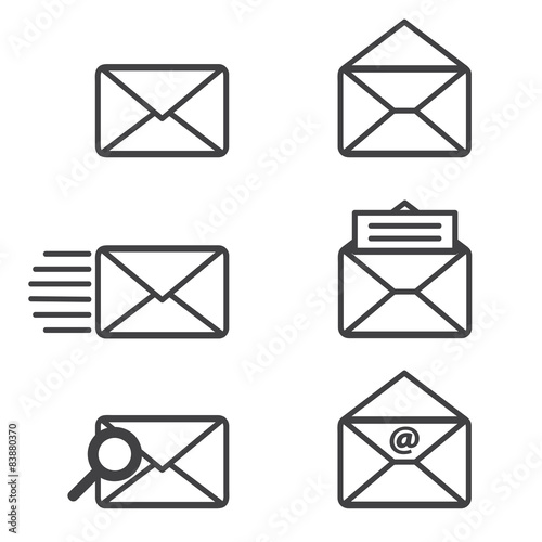 Mail icons. vector graphics