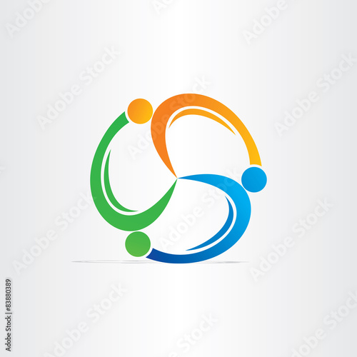 people in circle teamwork symbol