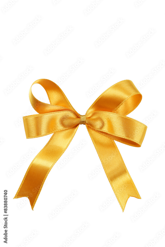 Golden bow isolated on white Golden bow isolated on white