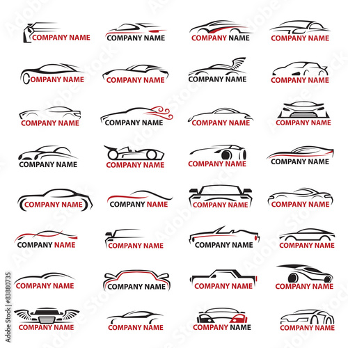 trydats two image of car icon set