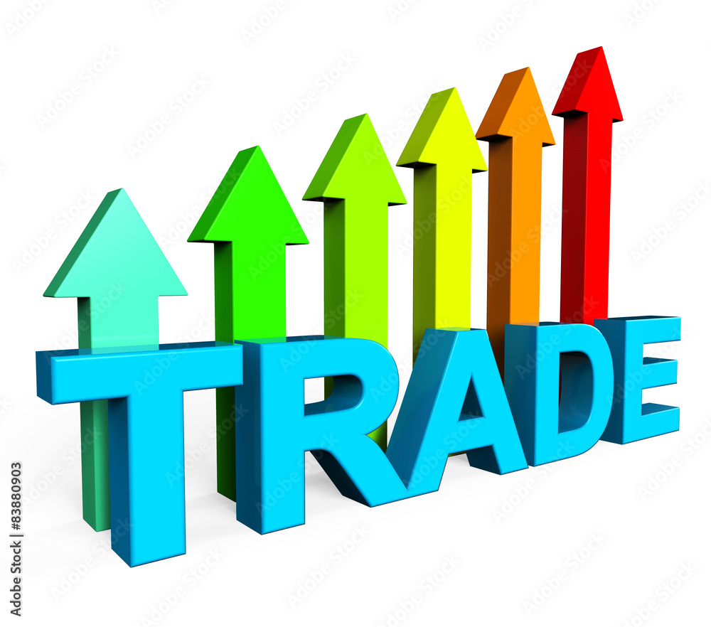 Trade Increasing Indicates Business Graph And Biz Trade Increasing Indicates Business Graph And Biz