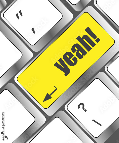 yeah word on computer keyboard key