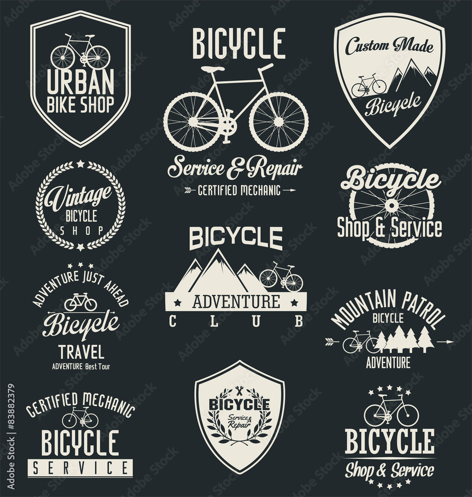 Vector bicycle badges and labels