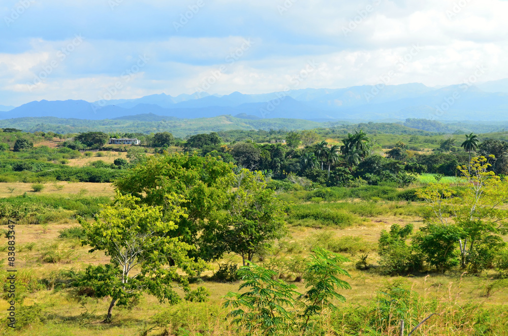 View of the landscape  tropical climate Cuba, 