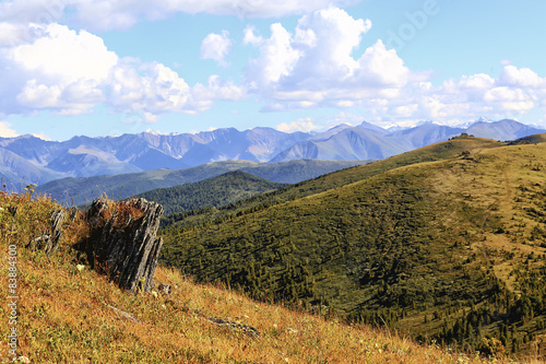 beautiful view of the mountains in the distance. summer landscap © hayoshka