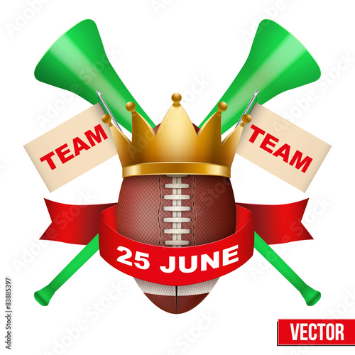 Announcement Sporting Poster with Football Ball.
