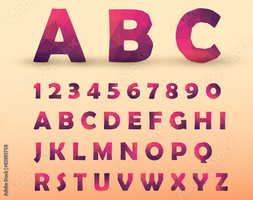 Low poly colorful alphabet.