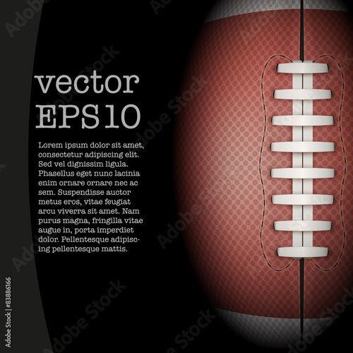 Dark Background of American Football ball. Vector Illustration.