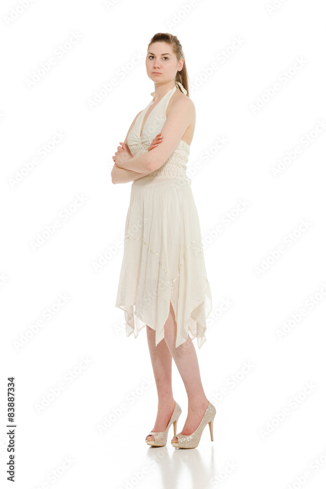 Naklejka premium Model successful with arms crossed confident