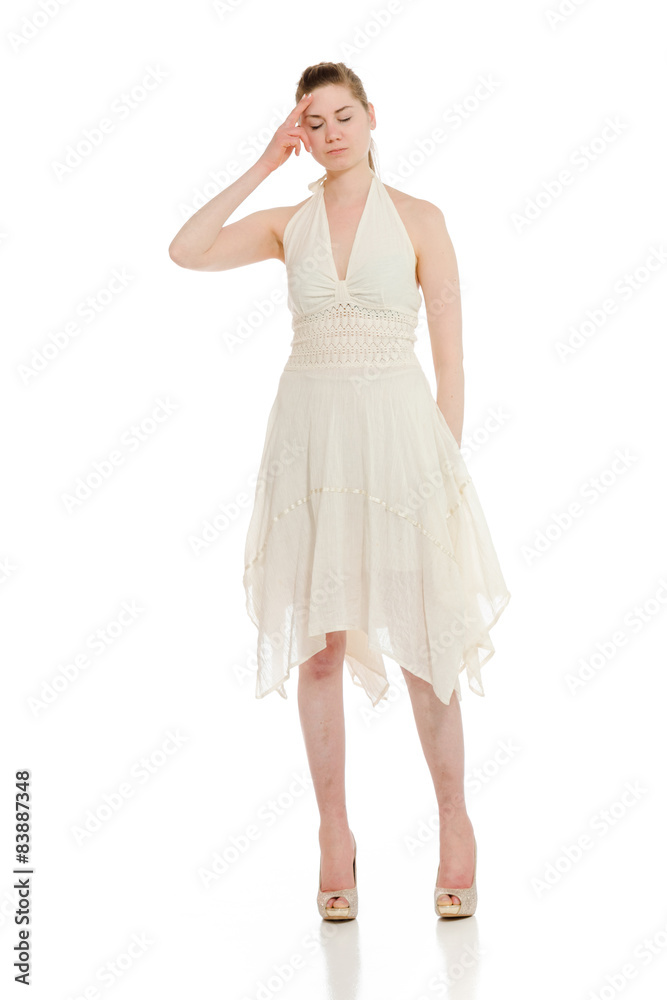 Model isolated with headache Model isolated with headache