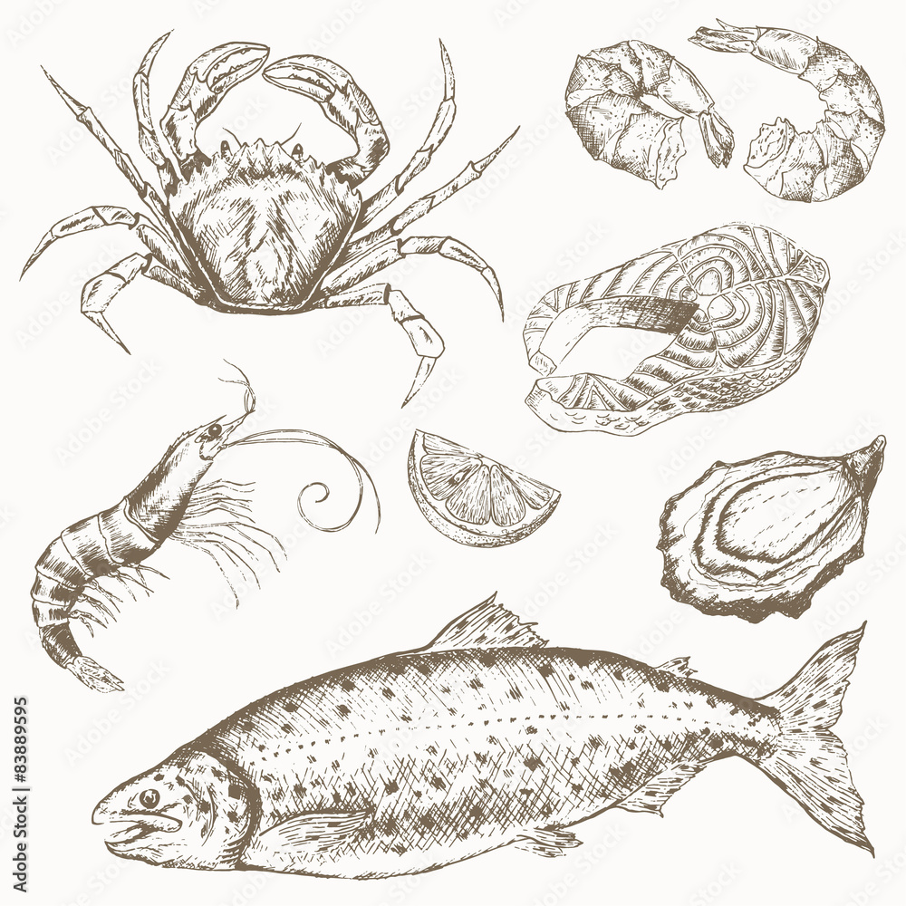Obraz premium Seafood set.