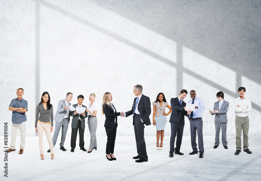 Fototapeta premium Business People Handshake Greeting Agreement Corporate Concept